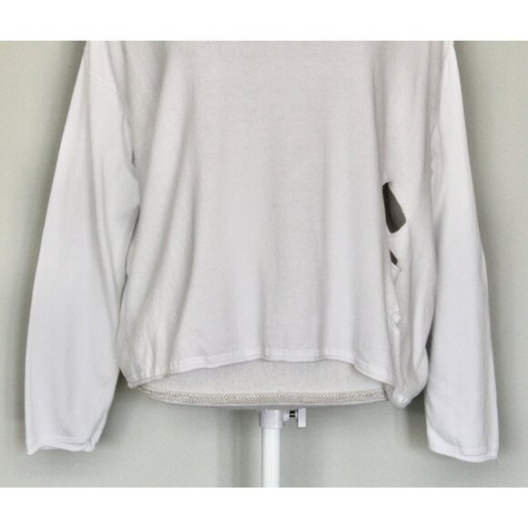 PLANET By LAUREN G White Ripped Cut Out Oversized Sweater, One Size XS S M L - Picture 3 of 11